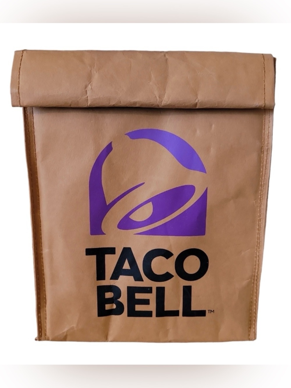Taco Bell Brown Bag Insulated Lunch Tote Bag with Purple Logo